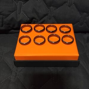 8 Unisex Hematite Stone Rings Sizes 9-12